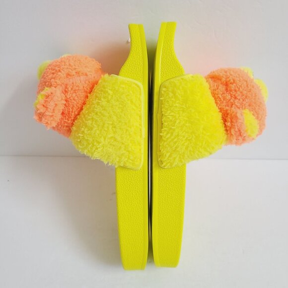 NEW Adidas Jeremy Scott Adilette Teddy Slides Q46582 Size 6 Yellow - Picture 4 of 7